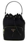 Prada Vela Bucket Bag In Black