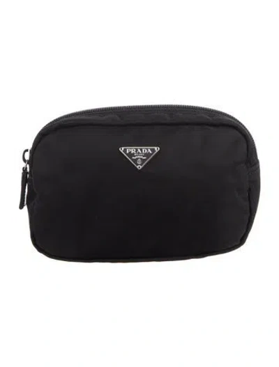 Pre-owned Prada Vela Cosmetic Bag In Black