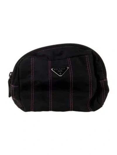 Pre-owned Prada Vela Cosmetic Pouch In Black