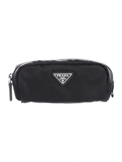 Pre-owned Prada Vela Cosmetic Pouch In Black