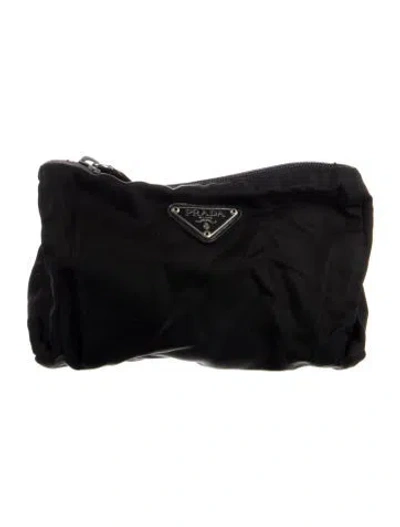 Pre-owned Prada Vela Cosmetic Pouch In Black