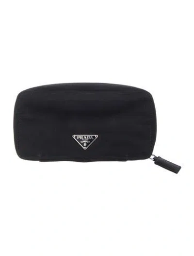 Pre-owned Prada Vela Cosmetic Pouch In Black
