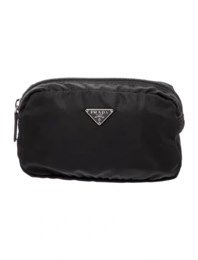 Pre-owned Prada Vela Cosmetic Pouch In Black