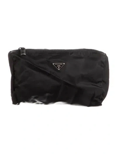 Pre-owned Prada Vela Cosmetic Pouch In Black