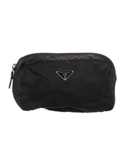 Pre-owned Prada Vela Cosmetic Pouch In Black