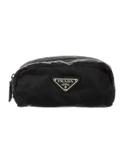 Pre-owned Prada Vela Cosmetic Pouch In Black