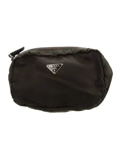 Pre-owned Prada Vela Cosmetic Pouch In Brown
