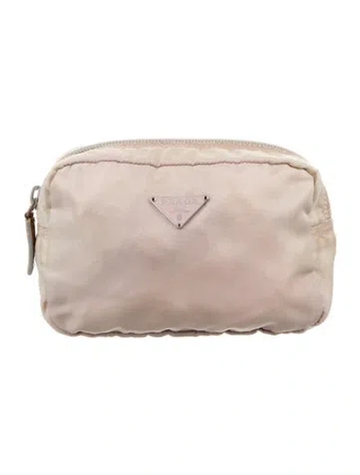 Pre-owned Prada Vela Cosmetic Pouch In Pink