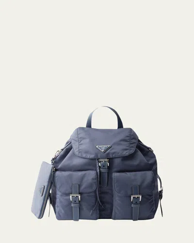 Prada Vela Leather-trim Re-nylon Backpack