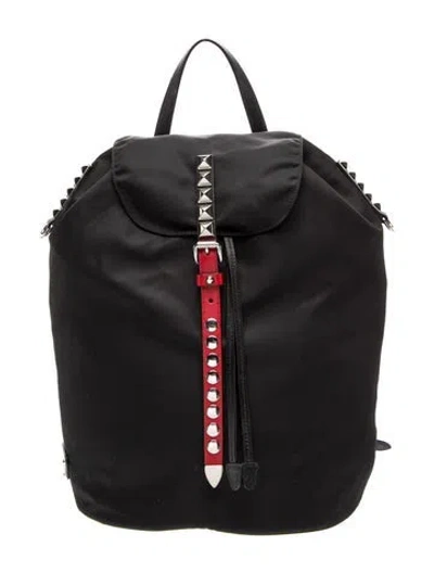 Pre-owned Prada Vela Nylon Backpack In Black