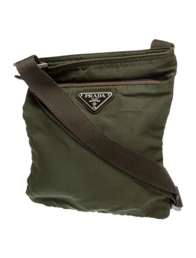 Pre-owned Prada Vela Nylon Backpack In Green