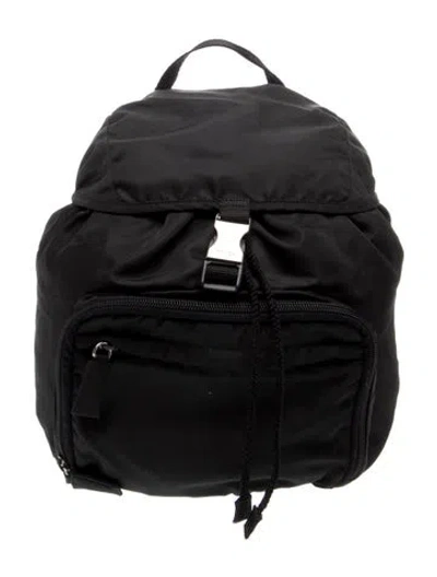 Pre-owned Prada Vela Nylon Backpack Vintage In Black