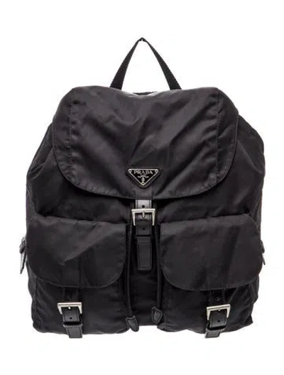 Pre-owned Prada Vela Nylon Backpack Vintage In Black