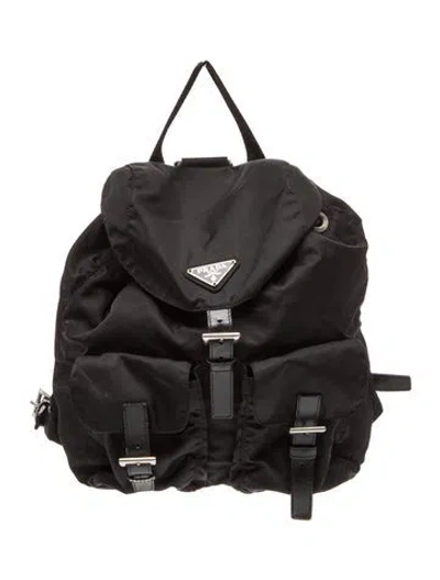 Pre-owned Prada Vela Nylon Backpack Vintage In Black