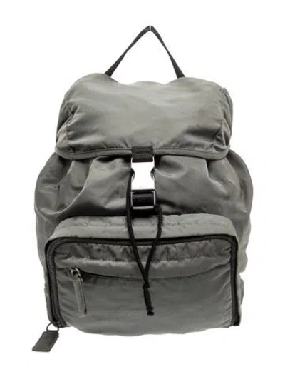 Pre-owned Prada Vela Nylon Backpack Vintage In Green