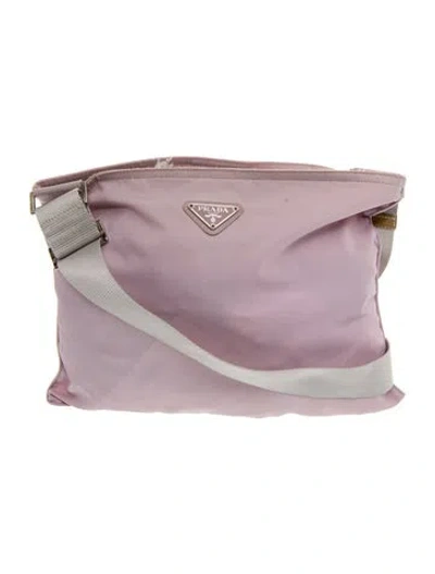 Pre-owned Prada Vela Nylon Messenger Vintage In Purple