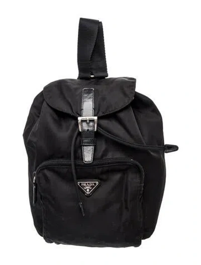 Pre-owned Prada Vela Nylon Nylon Backpack In Neutrals