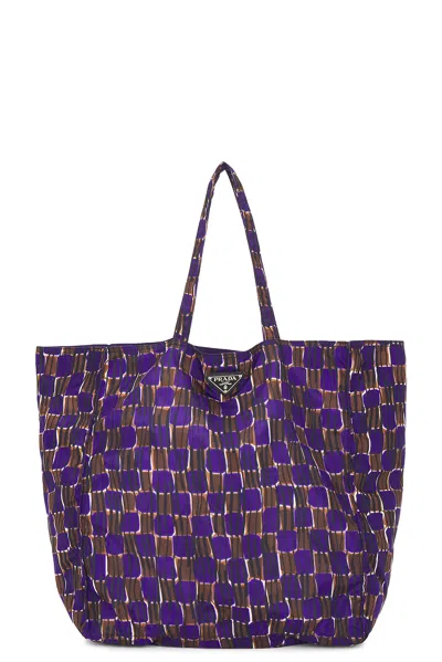 Pre-owned Prada Vela Nylon Tote Bag In Black