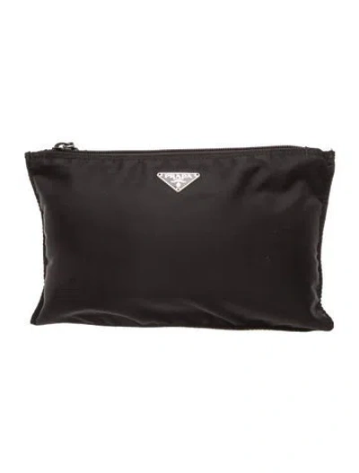 Pre-owned Prada Vela Pouch In Black