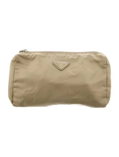 Pre-owned Prada Vela Pouch In Neutral