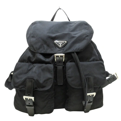 Prada Vela Synthetic Backpack Bag () In Black