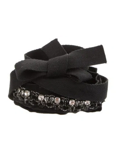Pre-owned Prada Velvet Belt In Black