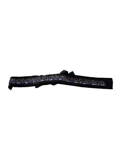 Pre-owned Prada Velvet Belt In Black/blue