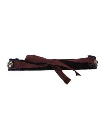 Pre-owned Prada Velvet Belt In Purple