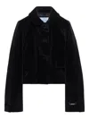 Prada Flap-pocket Detachable-collar Jacket In Black