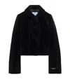 Prada Flap-pocket Detachable-collar Jacket In Black