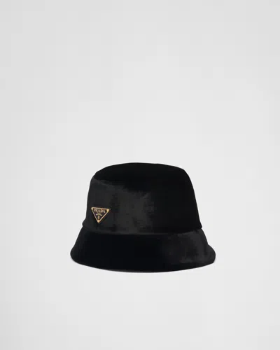 PRADA VELVET BUCKET HAT