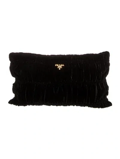 Pre-owned Prada Velvet Clutch In Black