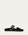 Prada Velvet Dual-band Flat Sandals