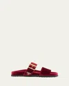Prada Velvet Dual-band Flat Sandals In Multi