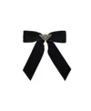 Prada Triangle-logo Bow Velvet Hair Clip