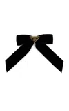 Prada Bow-detail Velvet Hair Clip In Black