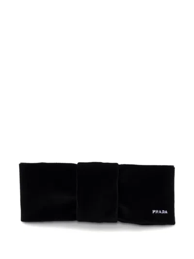 Prada Velvet Hair Clip In Black