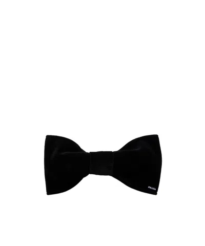Prada Velvet Hair Clip In Black