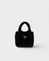 Prada Velvet Handbag Mini In Black