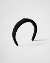 Prada Re-nylon Triangle-logo Headband In Black