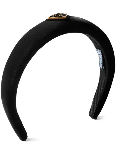 Prada Velvet Headband In Black