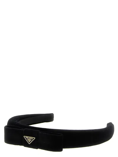 Prada Velvet Headband Hair Accessories Black