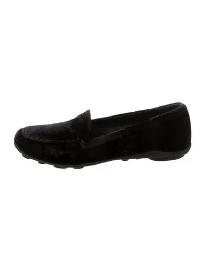 Pre-owned Prada Velvet Loafers In Black