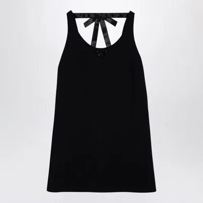 Prada Velvet Mini Dress With Bows In Black