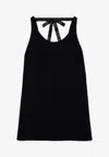 Prada Bow Detailing Crepe Mini Dress In Black