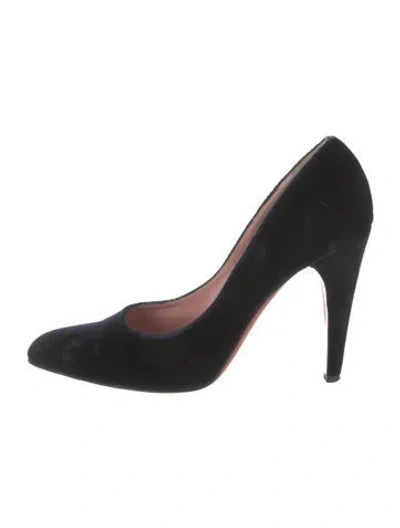 Pre-owned Prada Velvet Pumps In Black