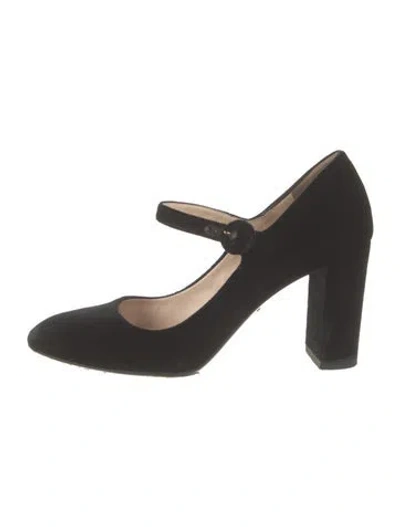 Pre-owned Prada Velvet Pumps In Black