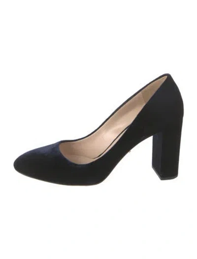 Pre-owned Prada Velvet Pumps In Blue