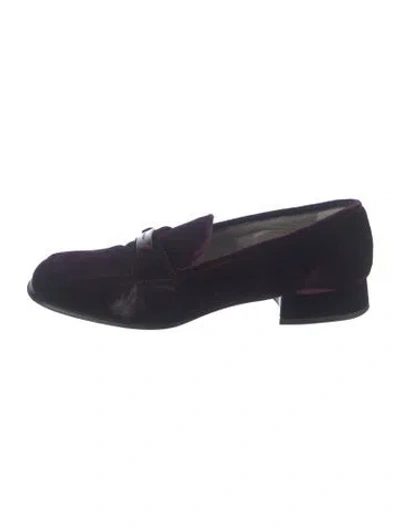 Pre-owned Prada Velvet Pumps In Blue