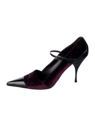 Pre-owned Prada Velvet Pumps In Multi